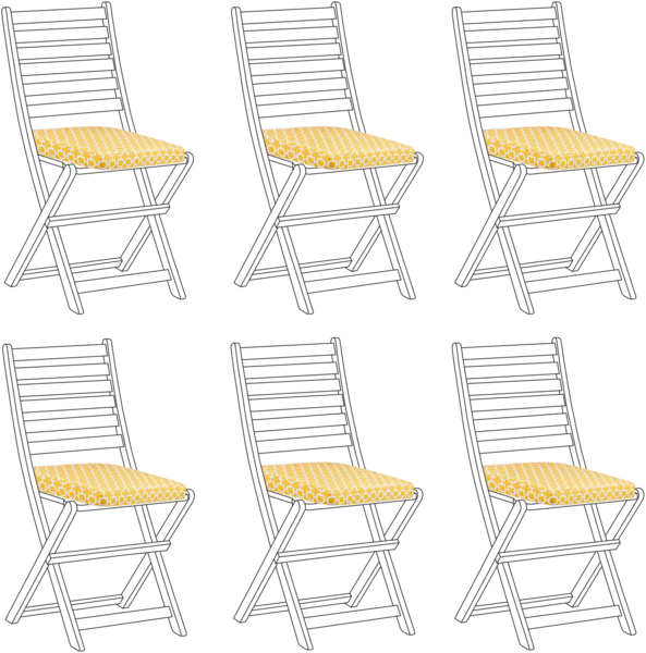 Set mit 6 Sitzkissen Geometrisches Muster TOLVE 39 x 31 cm Gelb