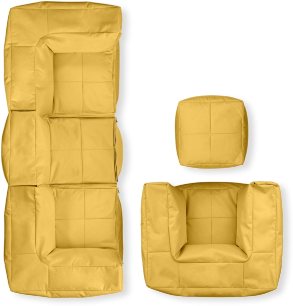 Lumaland Loungeset Modulares System erweiterbar In- & outdoor, (5-tlg), Lounge wasserfest abnehmbarer Bezug individuell kombinierbar waschbar