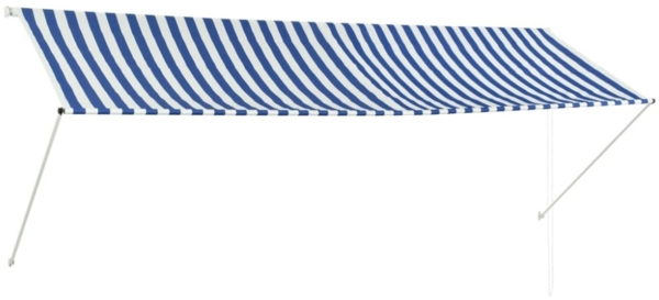 vidaXL Einziehbare Markise 350 x 150 cm Blau und Weiß 143750