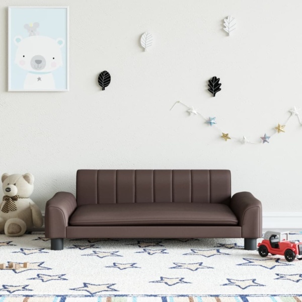 vidaXL Kindersofa Braun 90x53x30 cm Kunstleder