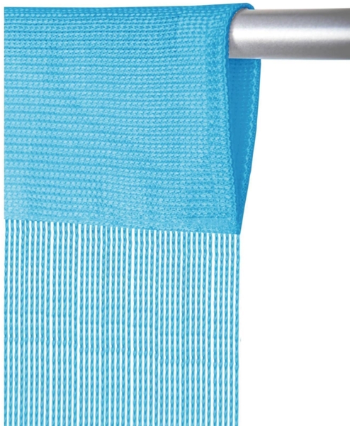 Fadenvorhang mit Stangendurchzug, individuell kürzbare Gardine, moderner und eleganter Dekorationsartikel in vielen Farben und Ausführungen (B140xL250 cm/hellblau - himmelblau)