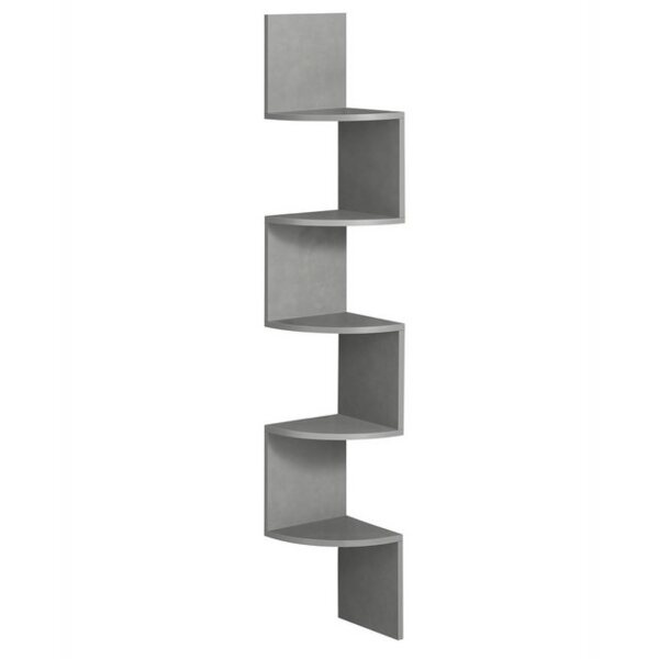 Vasagle Eckregal mit 5 Ebenen, Spanplatte taubengrau, 20 x 20 x 126 cm