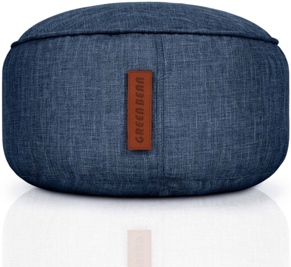 Green Bean® Sitzsack-Hocker 45x25cm mit EPS-Perlen Füllung - Sitz-Pouf für Sitzsäcke - Sitzhocker für Kinder und Erwachsene - Dunkelblau