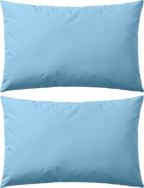 vidaXL Gartenkissen, 2 Stück, Polyestergewebe hellblau, 60x40 cm