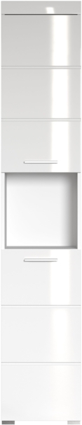 Trendteam 'Amanda' Hochschrank, Holz, Weiß Hochglanz, 190 x 31 x 37 cm