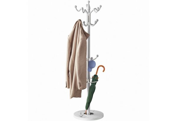 Casaria Kleiderständer, Marmorsockel Metall 14 Haken 360° Drehbar Stabil Modern 37x37x175cm
