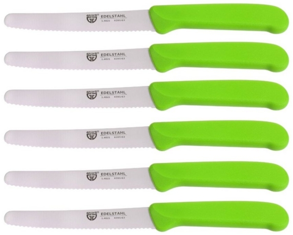 Frühstücksmesser / Brötchenmesser, 6 Stück, grün