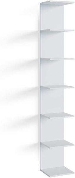 Vicco Wandregal mit 7 Ebenen, Spannplatte weiß matt, 30 x 190 x 28 cm