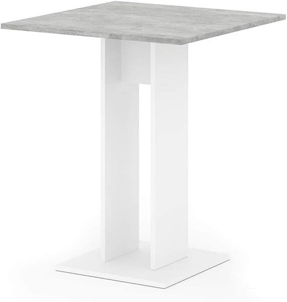 VICCO Esstisch Repose Küchentisch Esszimmer Tisch Säulentisch weiß beton 65x65 cm