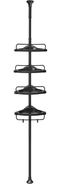Songmics höhenverstellbares Duschregal, 85-305 cm, 4 Ablagen, Schwarz