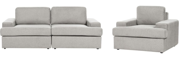 Sofa Set hellgrau 4-Sitzer ALLA