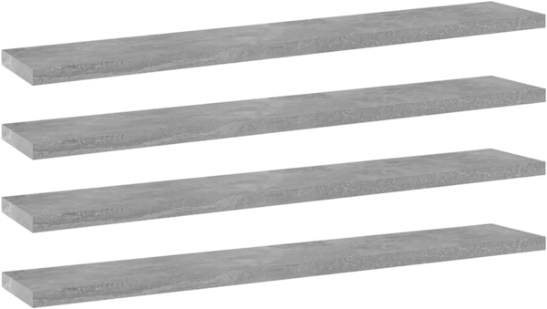 vidaXL Bücherregal-Bretter 4 Stk. Betongrau 60x10x1,5 cm Holzwerkstoff 805210