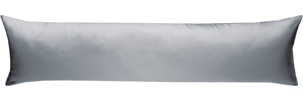 Mako-Satin Seitenschläferkissen Bezug uni / einfarbig grau 40x145 cm von Bettwaesche-mit-Stil