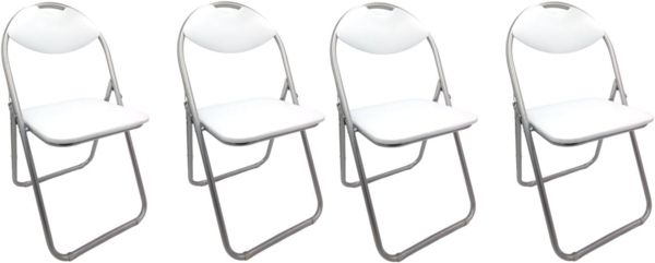 4x Metall Klappstühle weiß Gästestühle Stuhl Gäste Besucherstuhl Gartenstuhl
