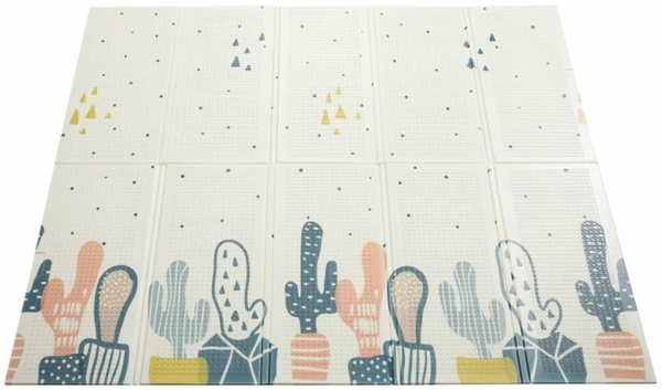 Baby Vivo 'Kaktus' Spielmatte, doppelseitig, Polyethylenschaum bunt, 180 x 150 cm