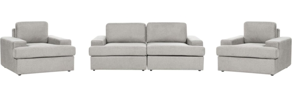 Sofa Set hellgrau 5-Sitzer ALLA