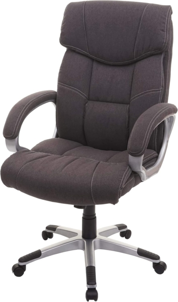 Mendler 'HWC-A71' Chefsessel, Stoff / Textil Wildleder-Optik dunkelgrau, max. 120 kg, FSC®