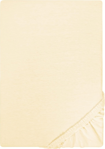 Biberna Jersey-Spannbetttuch, 100 % Baumwolle, Hellgelb, 1x 140x200 cm - 160x200 cm