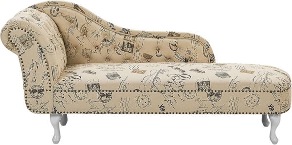Beliani 'Nimes' Chaiselongue, Beige, Stoff, 79 x 65 x 169 cm, Links
