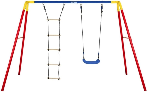 Kettler 'Combi' Doppelschaukel, Metall, rot/blau, 178 x 267 x 137 cm