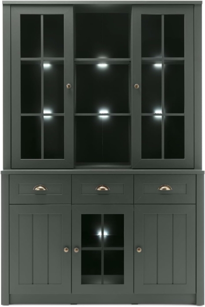 Buffetschrank Forres in grün Landhaus 130 x 196 cm