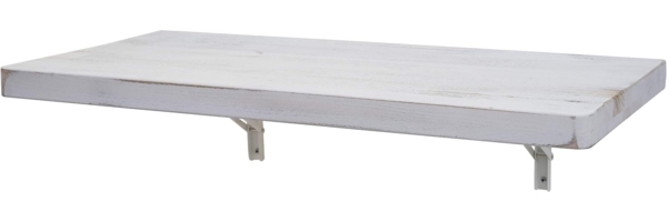 Wandtisch HWC-H48, Wandklapptisch Wandregal Tisch, klappbar Massiv-Holz ~ 100x50cm shabby weiß