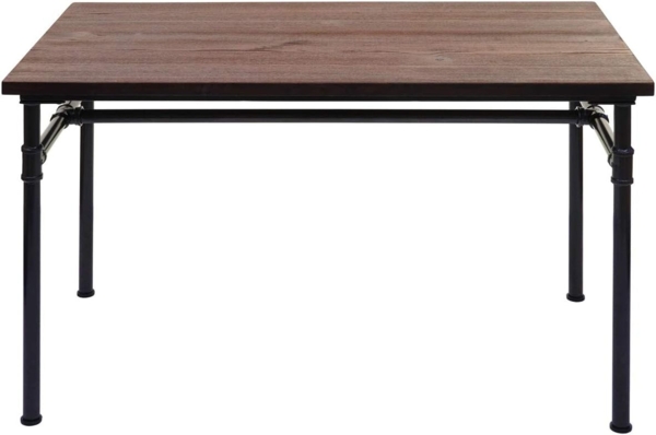 Esstisch HWC-H10b, Tisch Bistrotisch, Metall Ulme Holz Industrial Gastronomie MVG schwarz-braun 120x70cm