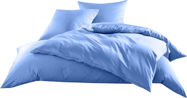 Bettwaesche-mit-Stil Mako-Satin / Baumwollsatin Bettwäsche uni / einfarbig hellblau Kissenbezug 40x80 cm