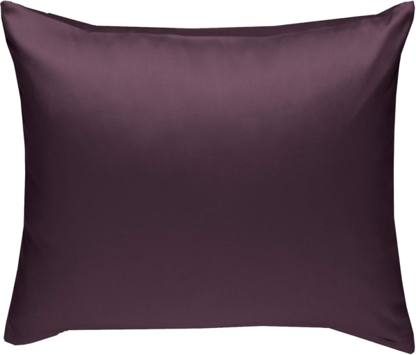 Bettwaesche-mit-Stil Mako-Satin / Baumwollsatin Bettwäsche uni / einfarbig brombeer Kissenbezug 50x50 cm