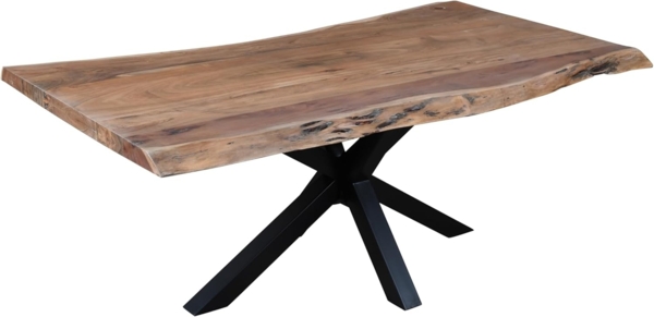 Baumkantentisch >Forrest< in Akazie / schwarz - 200x76x100 (BxHxT)