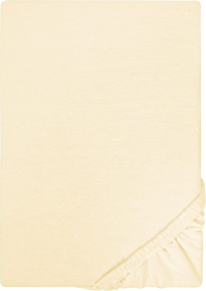 Biberna Jersey-Spannbetttuch, 100 % Baumwolle, Hellgelb, 1x 90x190 cm - 100x200 cm