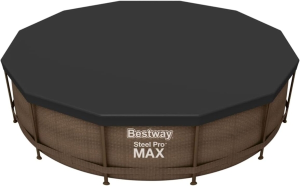 Bestway Pool-Abdeckplane Flowclear, PVC schwarz, Ø 370 cm