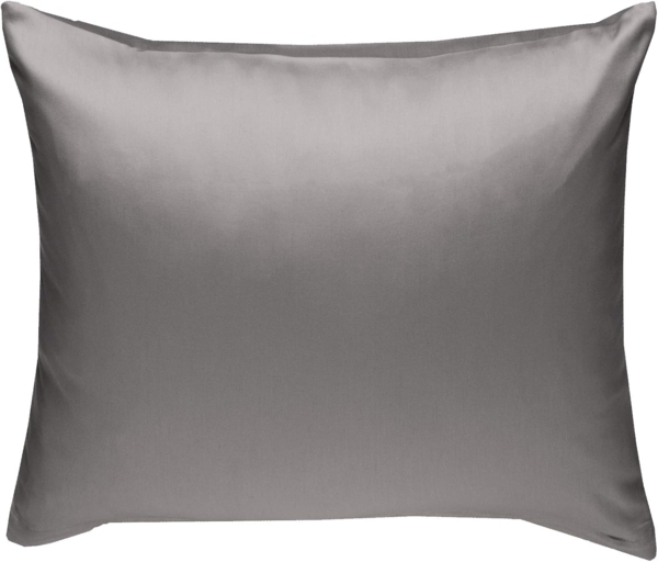 Bettwaesche-mit-Stil Mako-Satin / Baumwollsatin Bettwäsche uni / einfarbig anthrazit Kissenbezug 50x50 cm