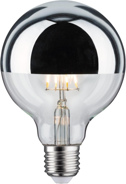 Paulmann 28672 LED Globe 4,8 Watt E27 Kopfspiegel Silber Warmweiß