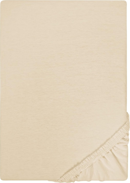 Biberna Jersey-Spannbetttuch, 100 % Baumwolle, Kitt, 1x 90x190 cm - 100x200 cm