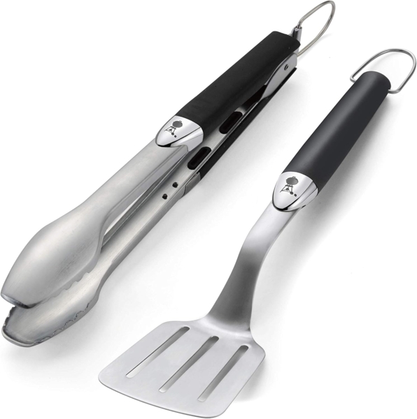 Weber 'Kompakt' Grillbesteck, 2-teilig, Edelstahl silber / schwarz
