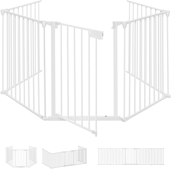 KESSER® Kaminschutzgitter, mit Tür, 480cm Länge, Weiß