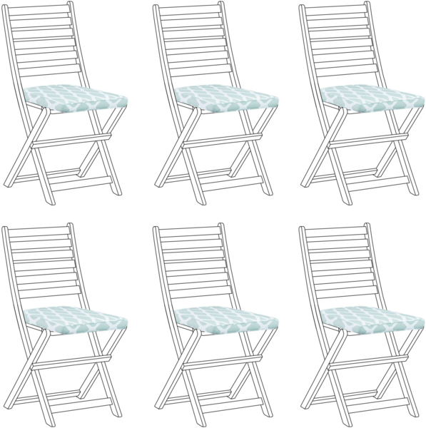 'TOLVE' Set, mit 6 Sitzkissen, Geometrisches Muster, Mintgrün, 39 x 31 cm