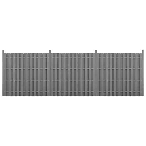 WPC Gartenzaun Langero 185x562 cm Grau neu. holz